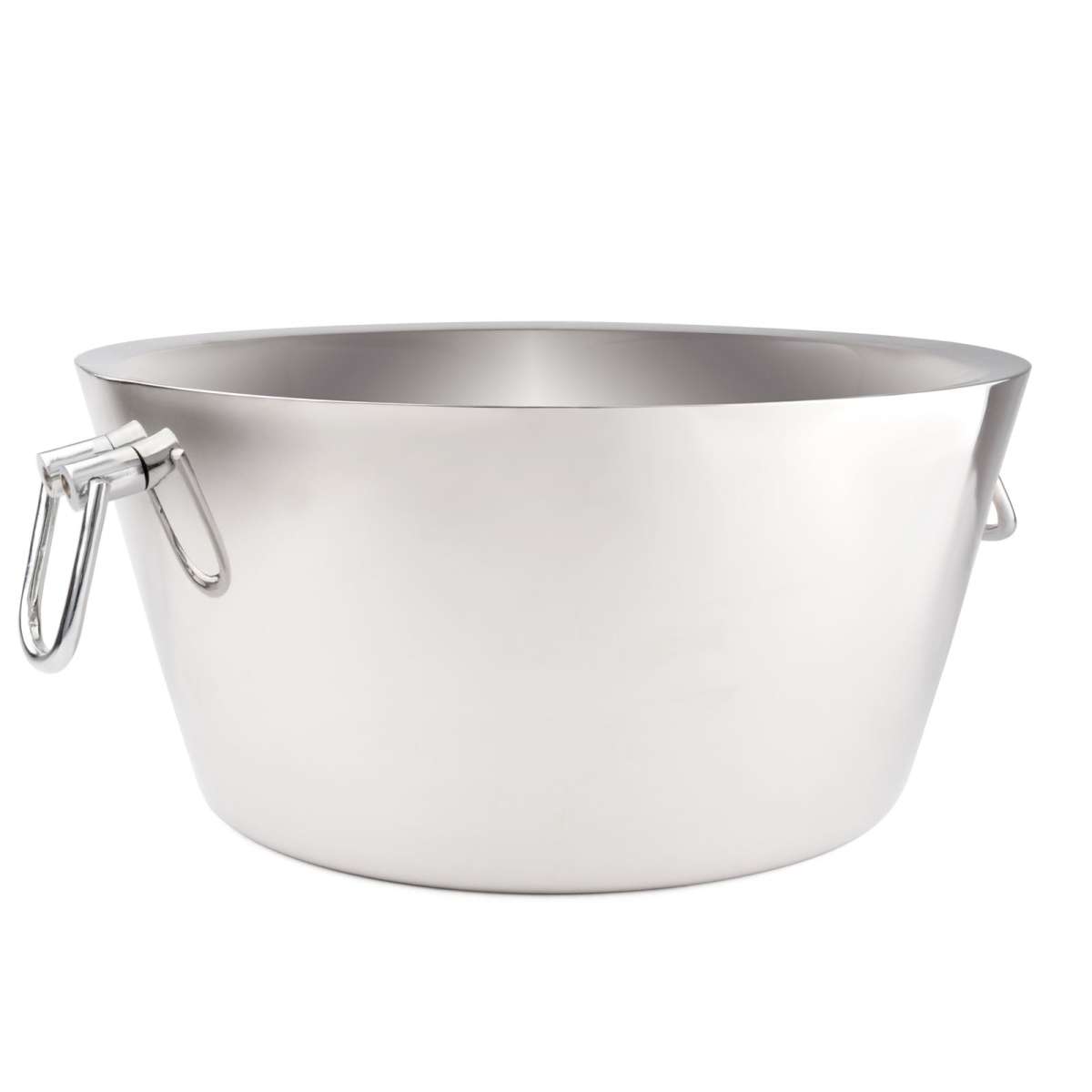 große doppelwandige Edelstahl Champagnerschale mit Griffe Ø 40 cm | MM