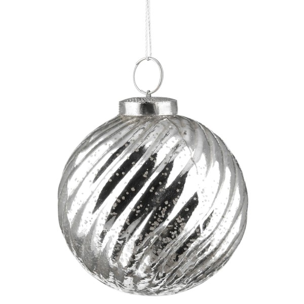 Fink antike Glas Christbaumkugel zum Hängen Ø 10 cm Deko Weihnachts-Anhänger - Art.-Nr. 119024