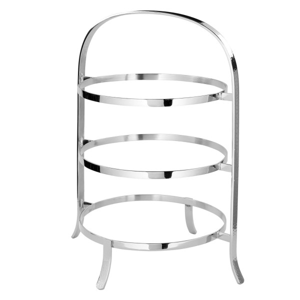 Fink 3-stöckige Teller-Etagere 45x32 cm aus Edelstahl gehämmerter Tellerständer - Art.-Nr. 155078