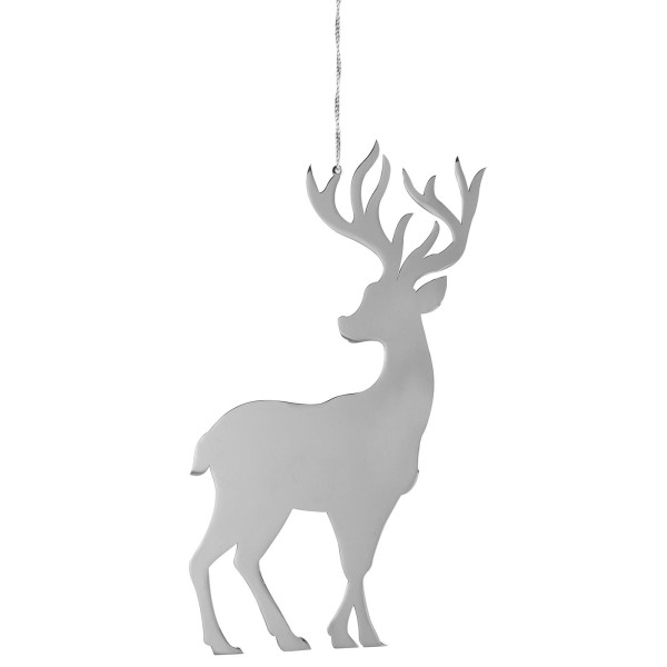 Fink Deko Rentier aus Edelstahl zum Aufhängen 30 cm Baumschmuck & Fensterdeko - Art.-Nr. 141079