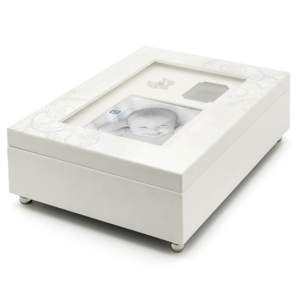 Zilverstad kleine weiße Kinder Foto-Erinnerungs-Box 20x15 cm mit Musik