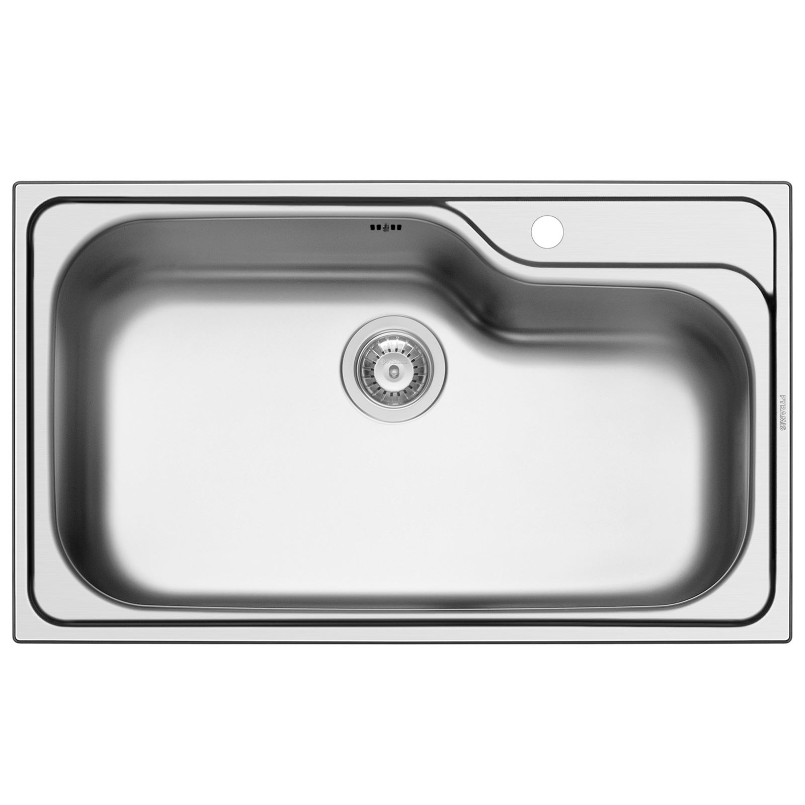 große Einbau Küchenspüle 86 cm 1 Becken mit Hahnloch | MM-ComSale