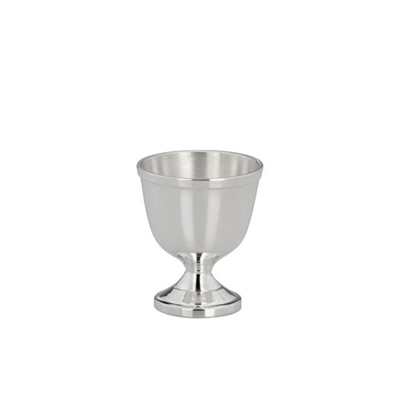 Silberner Eierbecher aus Messing schwer versilbert Ø 4.5 cm glatt poliert