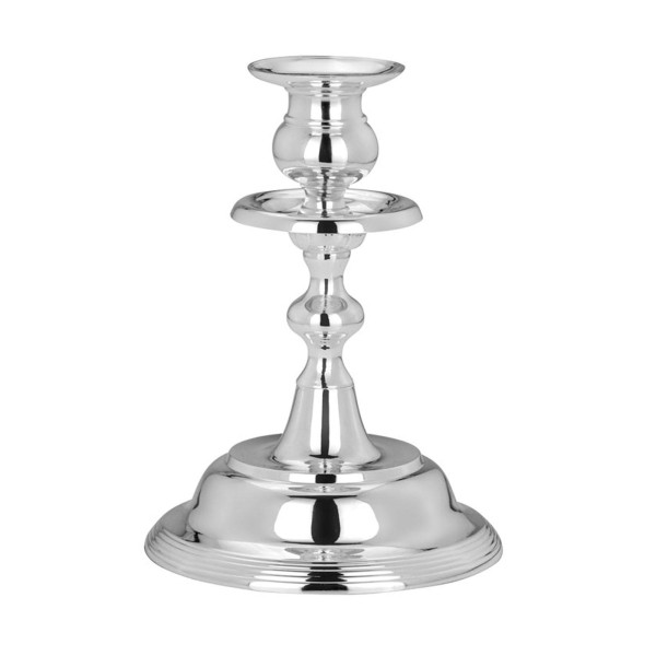 Kerzenleuchter 18 x Ø 13 cm versilberter Kerzenständer für Stabkerzen - 1 Stück