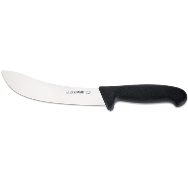 Giesser Schlachtmesser 18 cm mit breiter stark gebogenen Messerklinge schwarz - Art.-Nr. 2405 18
