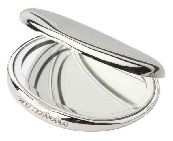 Zilverstad Taschenspiegel Kristall versilbert L 6 cm H 7,5 cm - Art.-Nr. 6084260