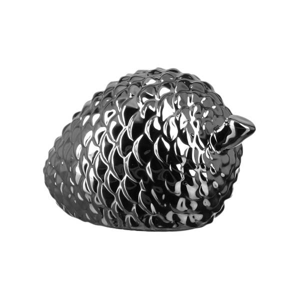 Fink silberner Deko Zapfen 11 cm aus Porzellan Tannenzapfen zum dekorieren - Art.-Nr. 129037