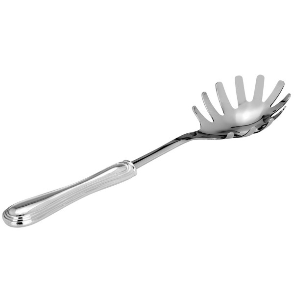Spaghettilöffel 25 cm versilberter Griff Laffe aus Edelstahl - Nudellöffel ideal für Pasta