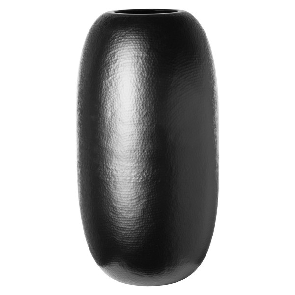 Fink elegante schwarze Vase 55 cm hohe matt gehämmerte Eisen-Blumenvase - Art.-Nr. 157148