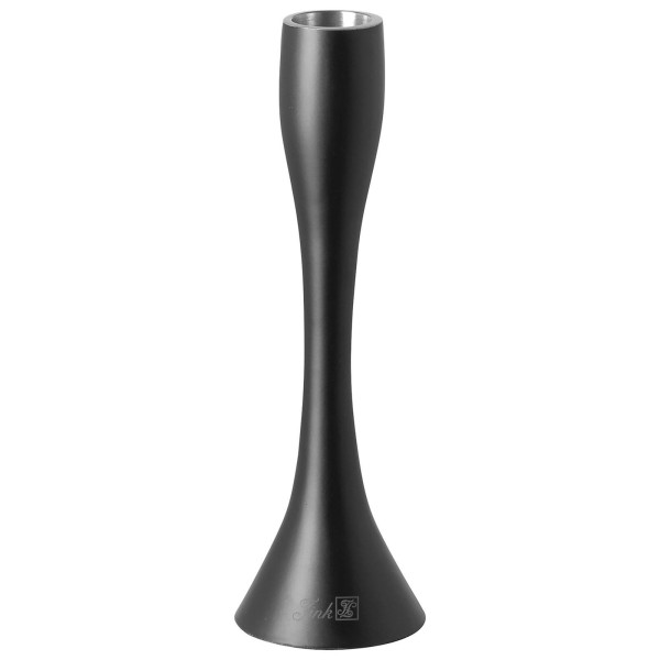 Fink hoher schwarzer Kerzenhalter 23 cm für Stabkerzen matt pulverbeschichtet - Art.-Nr. 140256