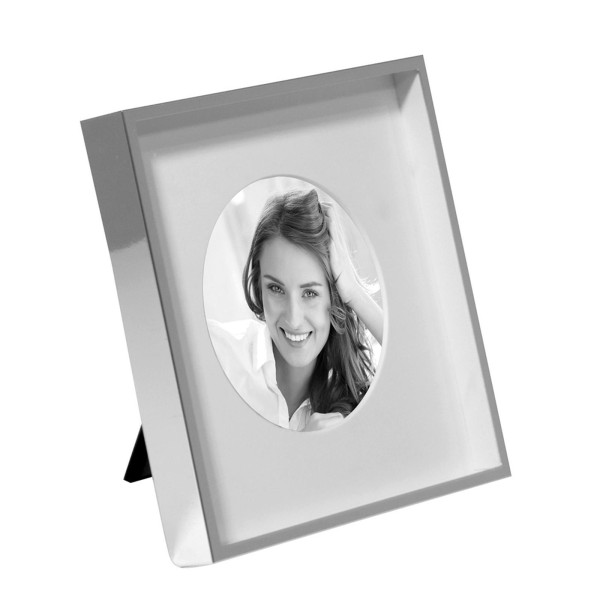 Fink quadratischer Bilderrahmen 10x10 cm versilberter Fotorahmen mit ovalem Ausschnitt - Art.-Nr. 133161