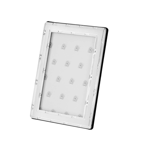 Bilderrahmen Fotogröße 10 x 15 cm versilbert Fotorahmen mit Kreuzband & Samtrücken - Art.-Nr. 30215