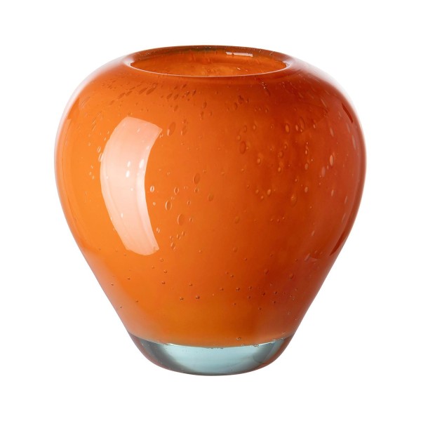 Fink Glasvase 14x14 cm orange kleine Kugel-Blumenvase aus Glas - Art.-Nr. 115386