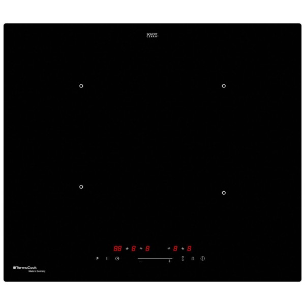 TermaCook Induktionskochfeld 60 cm autark - Glaskeramik mit Mono Slider, LED-Anzeige, Timer & Memory-Funktion