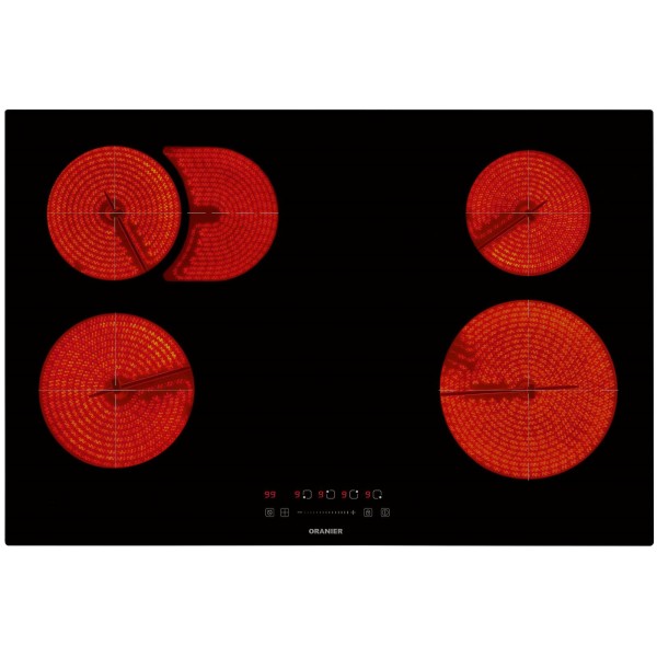 Oranier Glaskeramik-Kochfeld 80 cm autark mit Bräterzone & Slider Bedienung