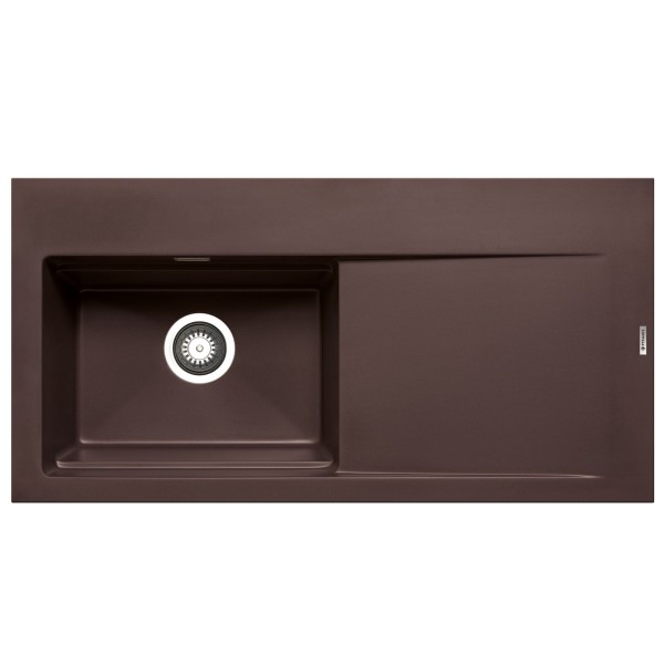 Pyramis große braune Granit Einbauspüle 100 cm 1 Becken links