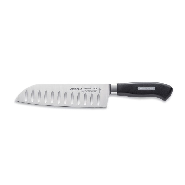 Dick 8904218K ActiveCut Santokumesser Kullenschliff schwarz 18 cm