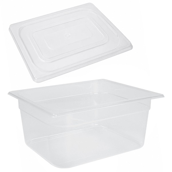 Schneider PP Gastronorm-Behälter 1/2 mit Deckel 15 cm tiefer GN Speisenbehälter