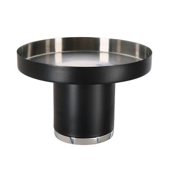 Fink hohe Schale 12.5 x Ø 19 cm auf Sockel stehend Edelstahl matt schwarz - auch als Tablett verwendbar - Art.-Nr. 155150