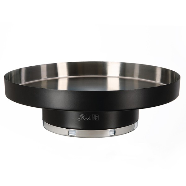 Fink flache Schale 10 x Ø 32 cm auf Sockel stehend Edelstahl schwarz - auch als Tablett verwendbar - Art.-Nr. 155154