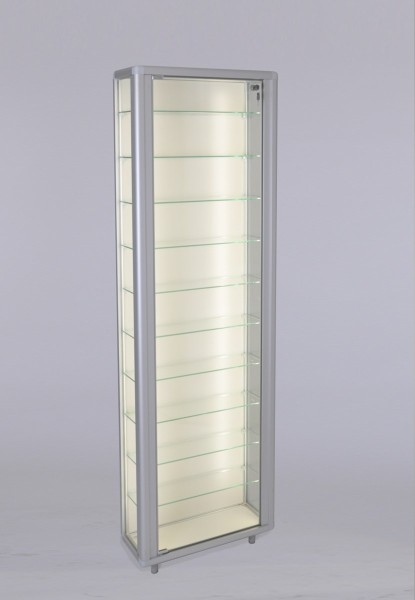 schmale verschließbare Glas Wandvitrine staubdicht beleuchtet 20 cm tief 2 x 40 W - Art.-Nr. OL5523-mb