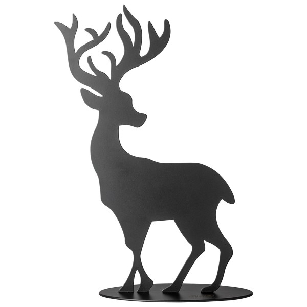 Fink großer Deko Hirsch 20 cm matt schwarz Dekofigur zum Aufstellen - Art.-Nr. 151181