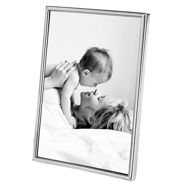 Fink versilberter Bilderrahmen Fotomaß 13x18 cm Fotorahmen zum Hängen & Stellen - Art.-Nr. 133003