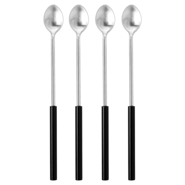 Fink Studio Edelstahl Bar-Löffel Set 4-teilig schwarz Rührlöffel für Longdrinks & Softdrinks - Art.-Nr. 154253