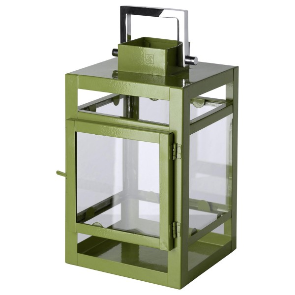 Fink kleine grüne Laterne 20 cm Windlicht für Stumpenkerzen oder LED-Kerzen - Art.-Nr. 147059