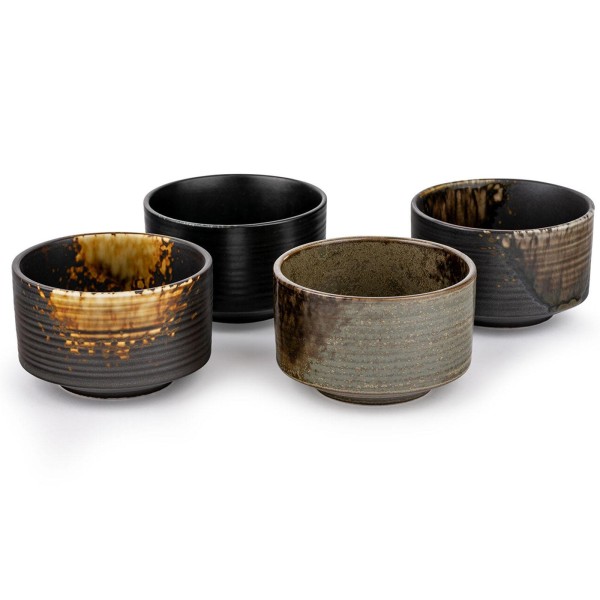Bredemeijer Schalen Set 4-teilig farbig aus Keramik je 180 ml ideal für Suppen oder Snacks