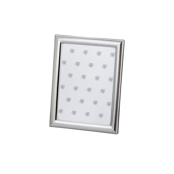 kleiner versilberter Fotorahmen 10 x 15 cm glänzend mit Perlrand - Art.-Nr. 30151ver