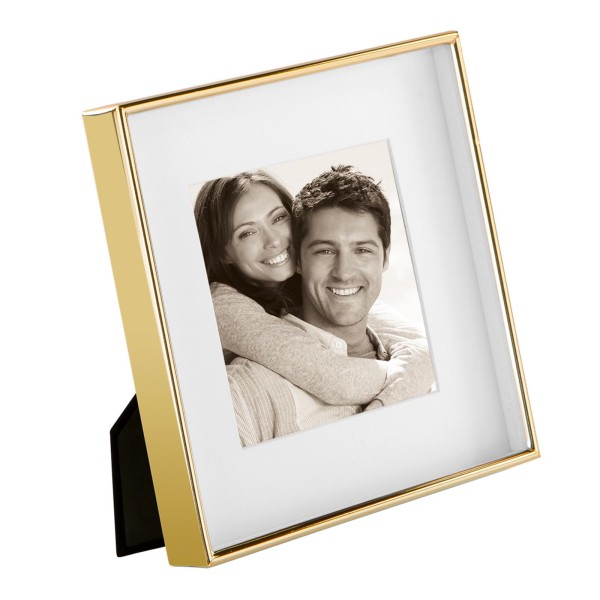Fink quadratischer Bilderrahmen Fotomaß 10x10 cm goldfarbener Fotorahmen - Art.-Nr. 133029