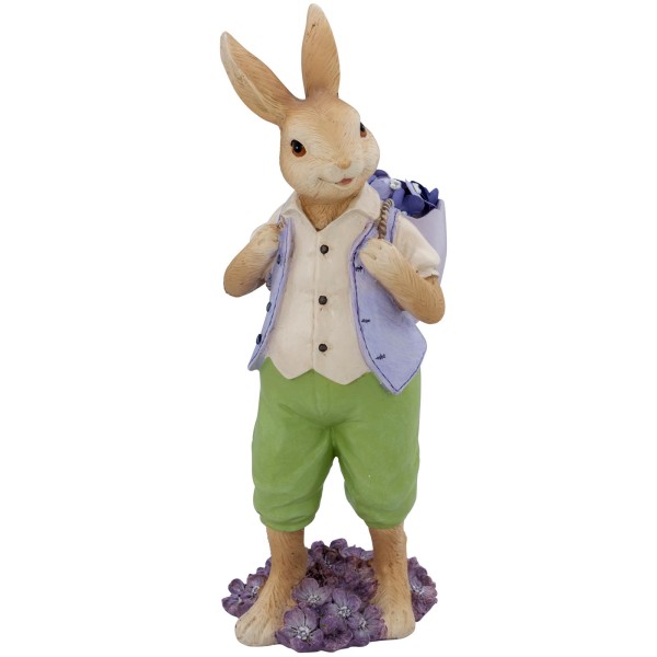 großer stehender Polyresin Deko Osterhase Figur "Junge" 27.3 cm hoch - Art.-Nr. 6390