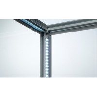 kleine Glas-Hängevitrine Alu beleuchtet & Schloß 50 cm | MM-ComSale