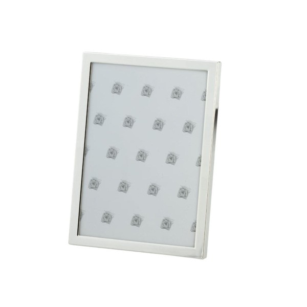 Fotorahmen 13 x 18 cm versilberter Bilderrahmen mit schmaler Rahmenleiste & Samtrückwand