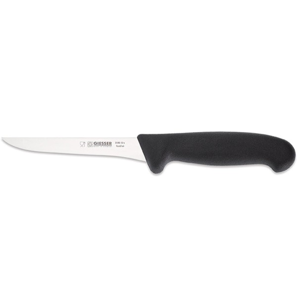 Giesser kurzes Ausbeinmesser 13 cm starre Klinge & gerader Klingenrücken schwarz - Art.-Nr. 3105 13