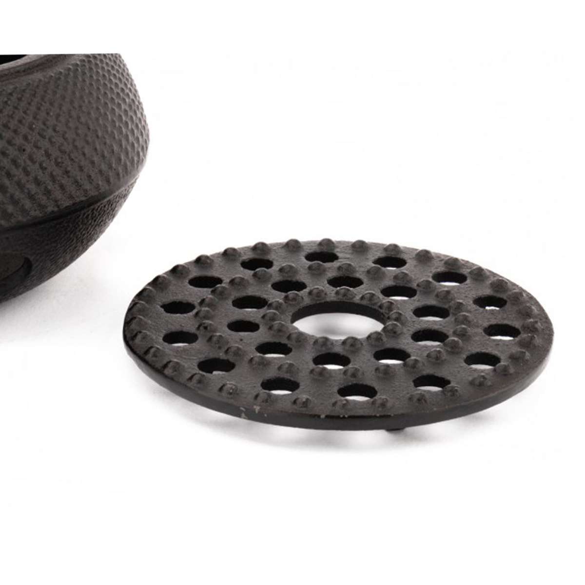 runder schwarzer gusseiserner Teewärmer Jang Ø ca. 14 cm | MM-ComSale