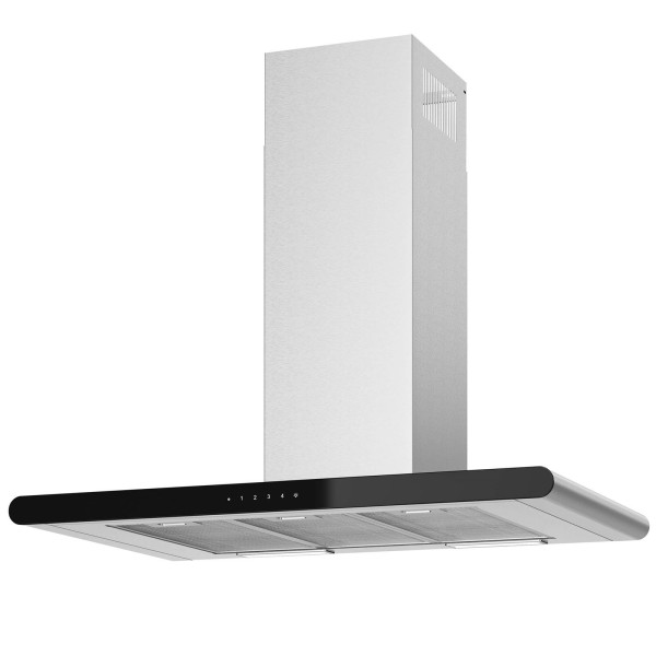 Oranier breite Edelstahl Wandhaube Umluft 90 cm mit Glaskante Tamara