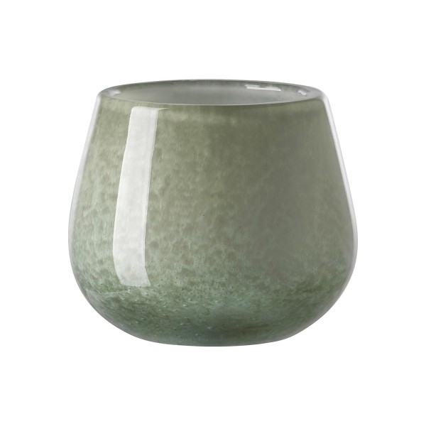 Fink grüner Teelichthalter Ø 11 cm aus Glas kleines rundes Windlicht für Teelichter - Art.-Nr. 115376