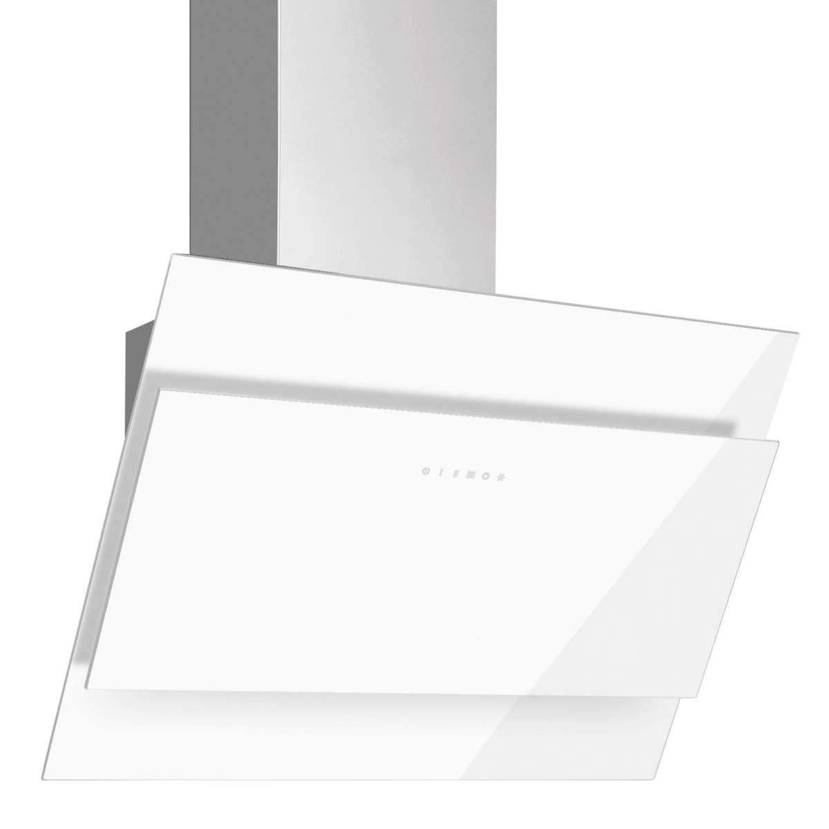 breite weiße kopffreie Wandhaube 90 cm Edelstahl Glas | MM-ComSale