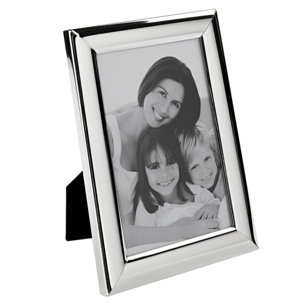 Fink versilberter Bilderrahmen 10x15 cm Fotorahmen mit breiter gewölbten Leiste für 1 Foto - Art.-Nr. 133225