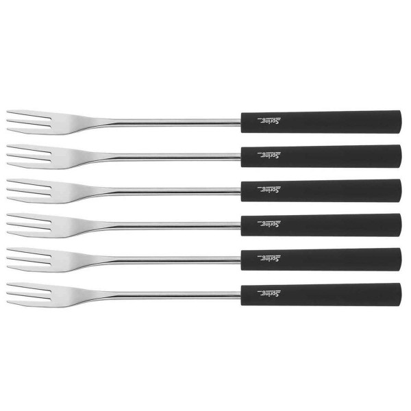 Spring Käsefondue-Gabeln Basic 6 Stück Edelstahl schwarz