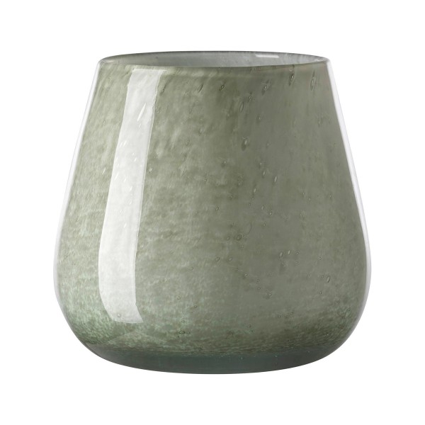 Fink grüner Teelichthalter Ø 19 cm aus Glas großes rundes Windlicht für Teelichter - Art.-Nr. 115378