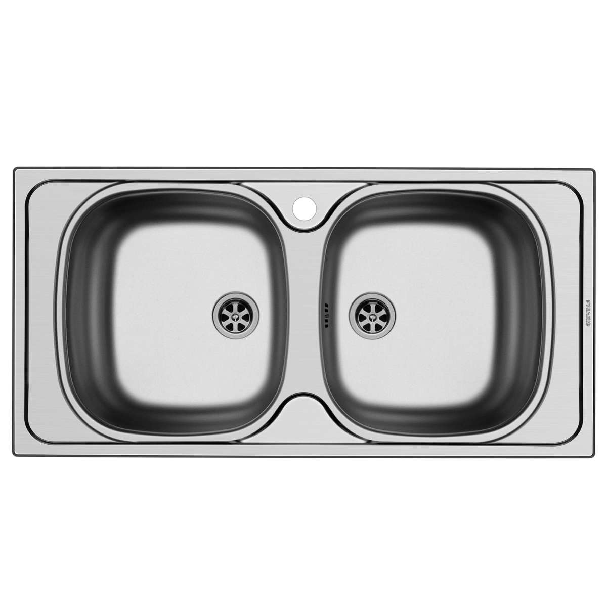 XL Edelstahl Einbauspüle 86 cm mit Doppelbecken & Hahnloch | MM-ComSale