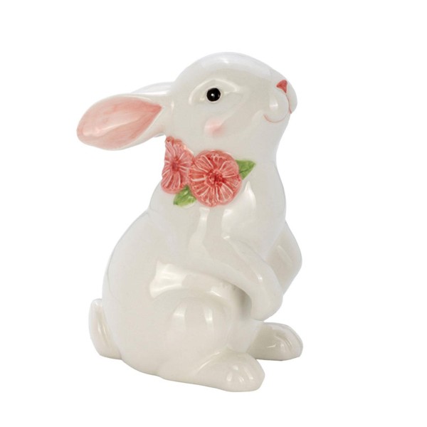 Deko-Häschen ca. 15 cm aus Keramik stehende weiße Hasenfigur zu Ostern & als Dekoration