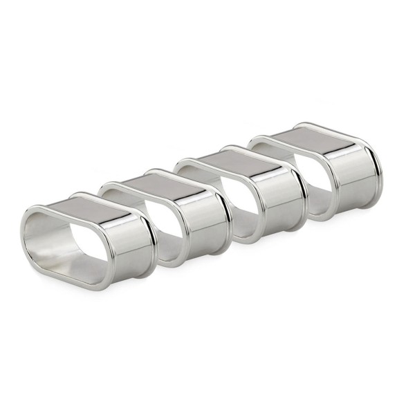 versilberte ovale Serviettenhalter im 4er Set Ringe für Servietten - Art.-Nr. 1988