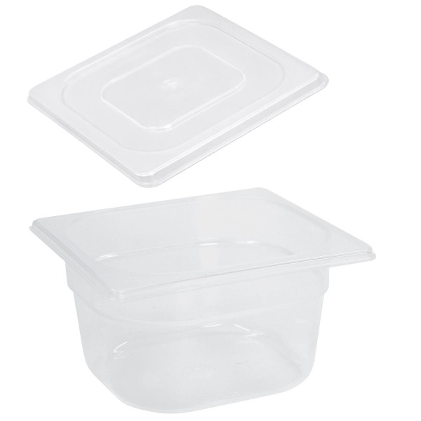 Schneider GN-Einsatz 1/6 mit Deckel 10 cm tiefer PP Gastronorm Behälter