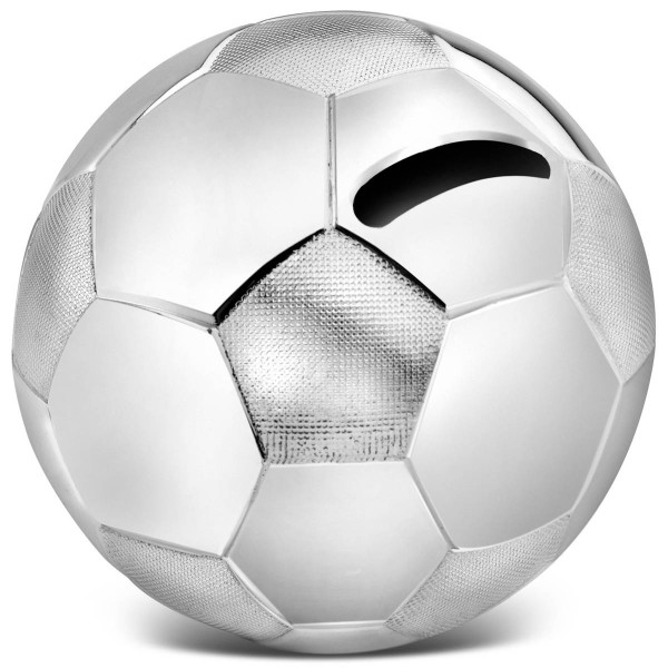 Zilverstad Spardose Fussball groß versilbert anlaufgeschützt Ø 8,5 cm - Art.-Nr. A6007260
