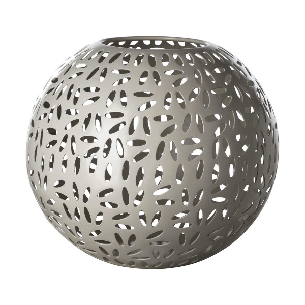 Fink großes Windlicht Ø 24 cm matt graues Kugel-Stimmungslicht für Teelichter - Art.-Nr. 146343