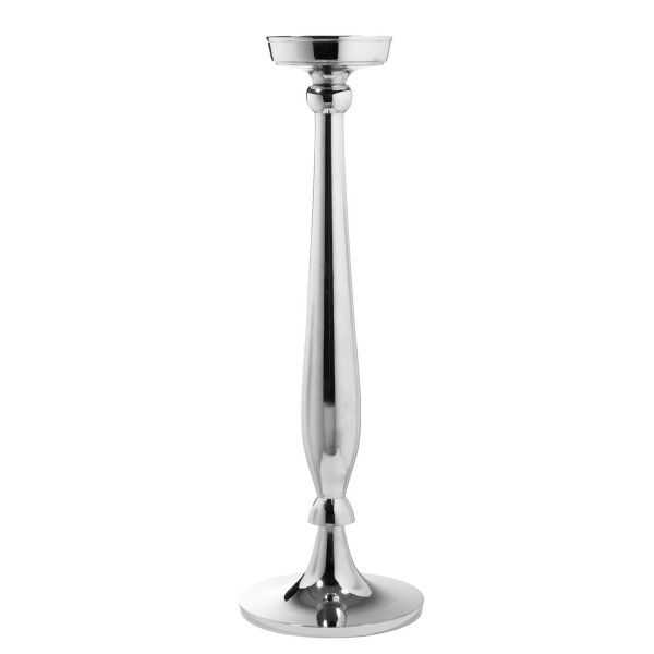 Fink großer Stumpenkerzen-Halter 46 cm Alu vernickelt Kerzenhalter ohne Glas - Art.-Nr. 144023
